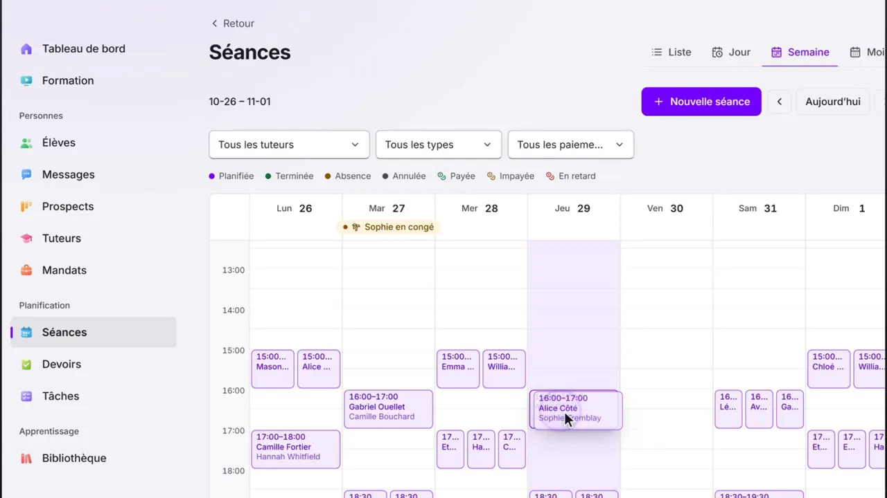 Pillar OS sur un portable : la semaine de séances